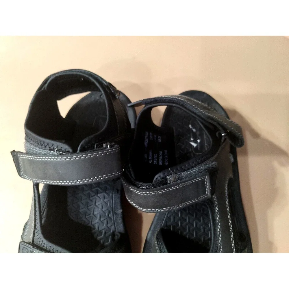 Eddie Bauer Sandals Men'‎ 9M Holman Strappy Gray Faux Leather Open Toe Casual